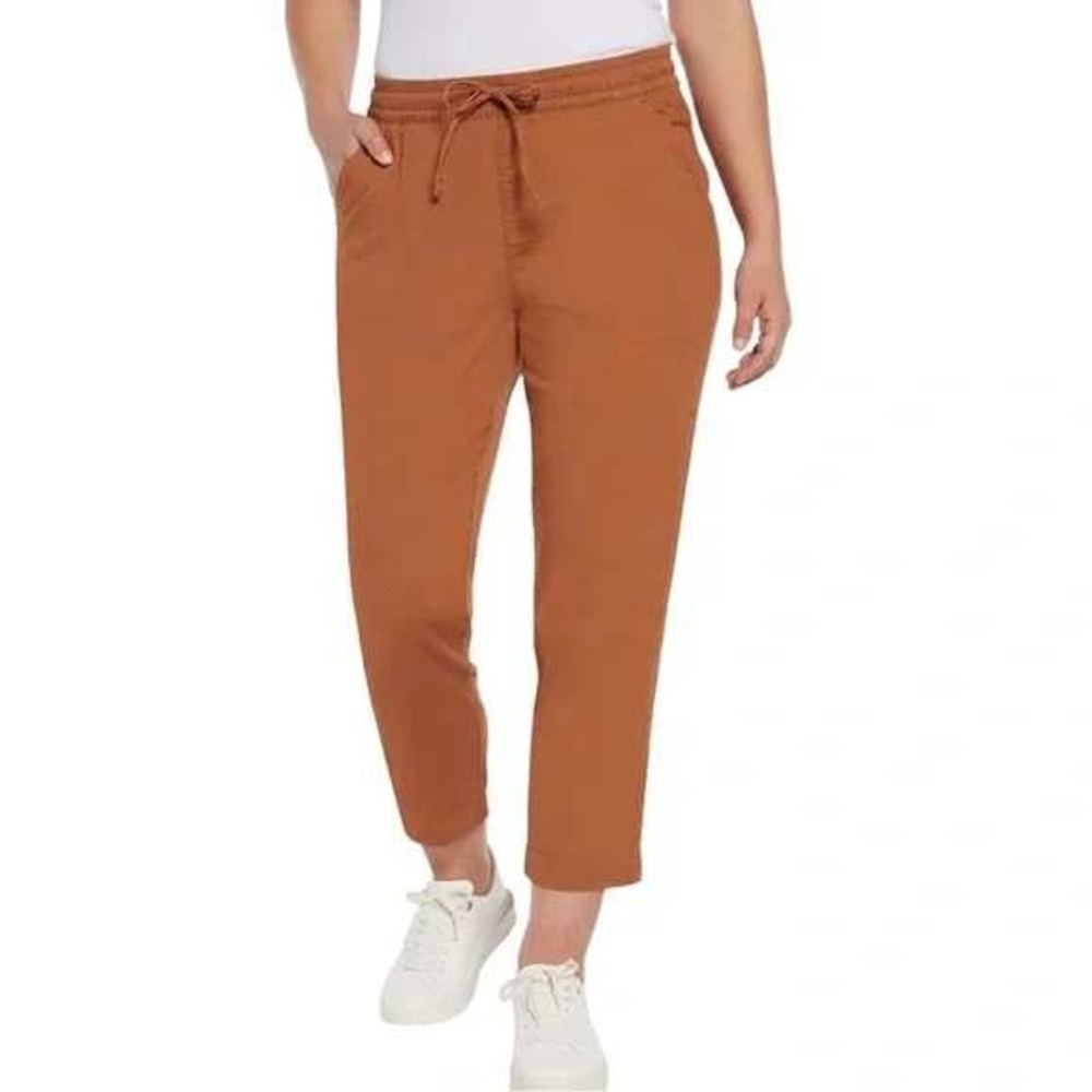 GAP Ginger Brown Drawstring Waist Pants‎ Cropped Casual Comfort Fit Small /#1135